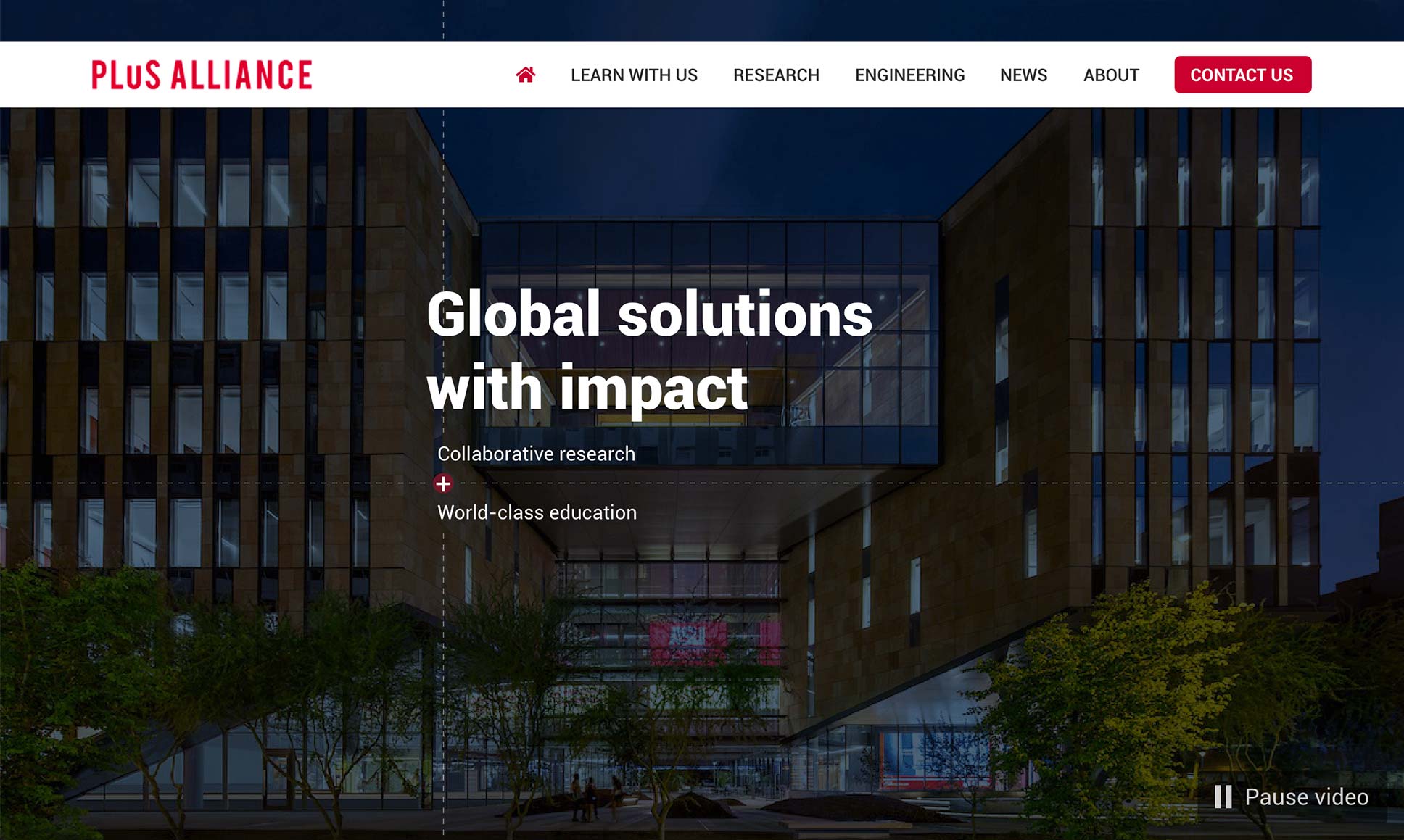 Three-University Alliance desktop screen