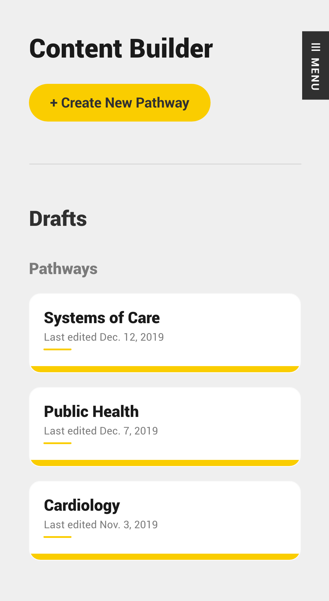 Mobile view of the learning experience