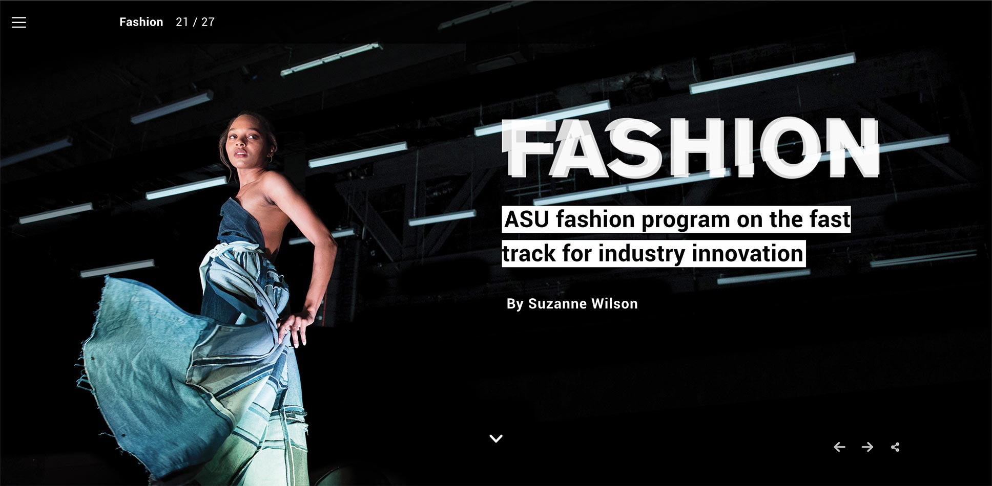 Online magazine desktop screen