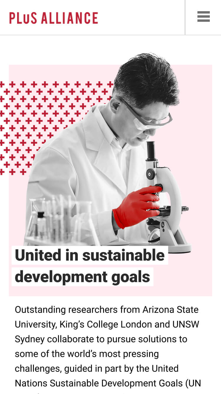 Three-University Alliance research mobile screen