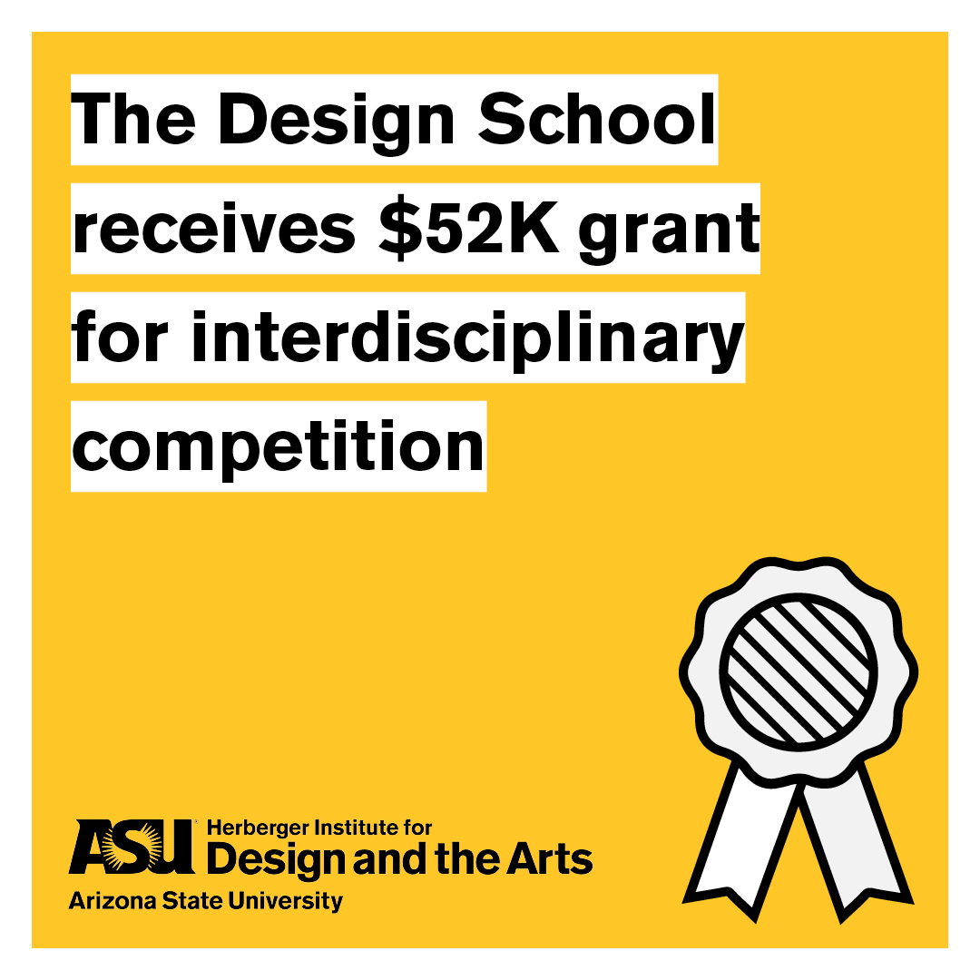 text announcing award, with school logo and illustration of award ribbon